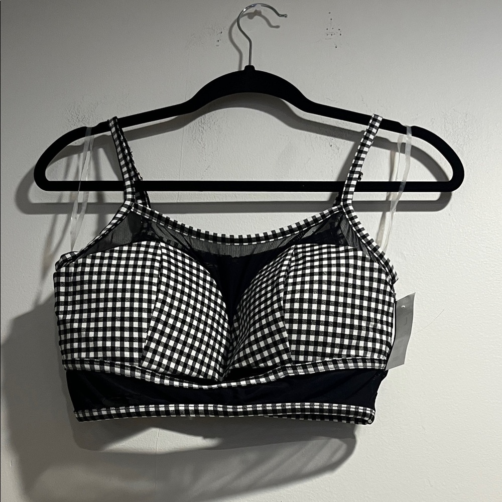 SABORA black and white gingham bra top